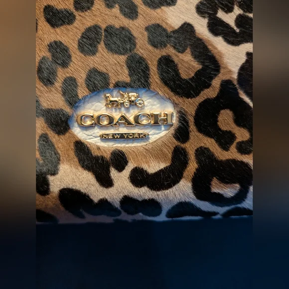 Coach Mercer 30 Satchel in Chalk with Leopard Printed Haircalf *Custom* Like New - Picture 3 of 15